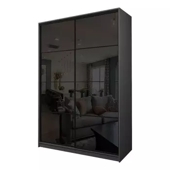 Шкаф-купе Max-МШ-23-6-16-22, 16006002300 мм, цвет графит / стекло чёрное