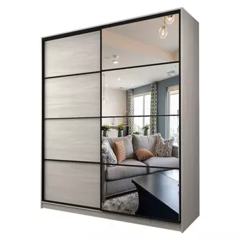 Шкаф-купе Max-МШ-23-6-20/2-15, 20006002300 мм, зеркало, цвет ясень шимо светлый