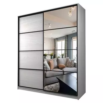 Шкаф-купе Max-МШ-23-6-20/2-15, 20006002300 мм, зеркало, цвет ясень анкор светлый