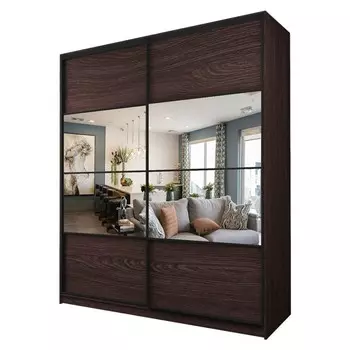 Шкаф-купе Max-МШ-23-6-22/2-77, 22006002300 мм, зеркало, цвет венге