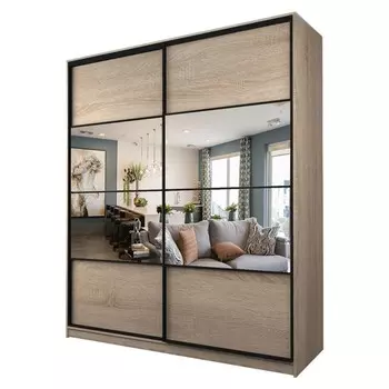 Шкаф-купе Max-МШ-23-6-22/2-77, 22006002300 мм, зеркало, цвет дуб сонома