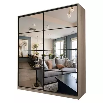 Шкаф-купе Max-МШ-23-6-22/2-55, 22006002300 мм, зеркало, цвет дуб сонома