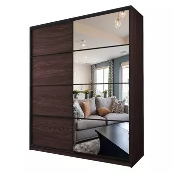 Шкаф-купе Max-МШ-23-6-22/2-15, 22006002300 мм, зеркало, цвет венге