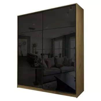 Шкаф-купе Max-МШ-23-6-20/2-22, 20006002300 мм, цвет дуб крафт золотой / стекло чёрное