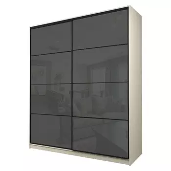 Шкаф-купе Max-МШ-23-6-22/2-22, 22006002300 мм, цвет дуб молочный / стекло тёмно-серое