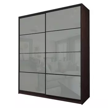 Шкаф-купе Max-МШ-23-6-22/2-22, 22006002300 мм, цвет венге / стекло светло-серое