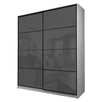 Шкаф-купе Max-МШ-23-6-22/2-22, 22006002300 мм, дуб крафт белый / стекло тёмно-серое
