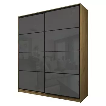 Шкаф-купе Max-МШ-23-6-22/2-22, 22006002300 мм, дуб крафт золотой / стекло тёмно-серое