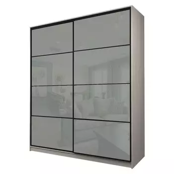 Шкаф-купе Max-МШ-23-6-22/2-22, 22006002300 мм, ясень шимо светлый / стекло светло-серое