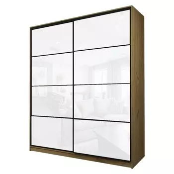 Шкаф-купе Max-МШ-23-6-22/2-22, 22006002300 мм, цвет дуб крафт золотой / стекло белое