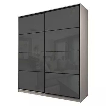 Шкаф-купе Max-МШ-23-6-22/2-22, 22006002300 мм, ясень шимо светлый / стекло тёмно-серое