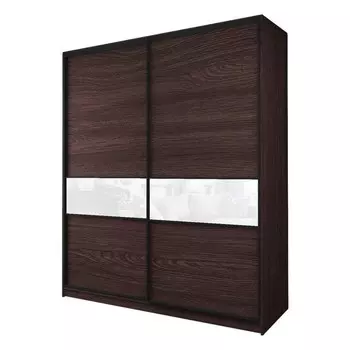 Шкаф-купе Max-МШ-23-6-22/2-99, 22006002300 мм, цвет венге / стекло белое