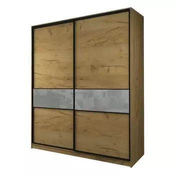 Шкаф-купе Max-МШ-23-6-22/2-99, 22006002300 мм, дуб крафт золотой / стекло светло-серое