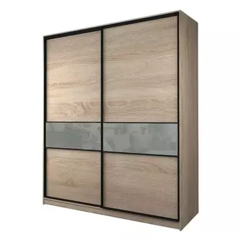 Шкаф-купе Max-МШ-23-6-22/2-99, 22006002300 мм, цвет дуб сонома / стекло светло-серое