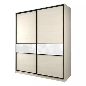 Шкаф-купе Max-МШ-23-6-22/2-99, 22006002300 мм, цвет дуб молочный / стекло белое