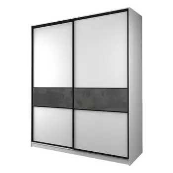 Шкаф-купе Max-МШ-23-6-22/2-99, 22006002300 мм, цвет белый шагрень / стекло тёмно-серое