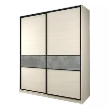 Шкаф-купе Max-МШ-23-6-22/2-99, 22006002300 мм, цвет дуб молочный / стекло светло-серое