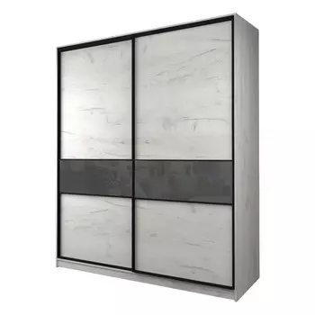 Шкаф-купе Max-МШ-23-6-22/2-99, 22006002300 мм, дуб крафт белый / стекло тёмно-серое