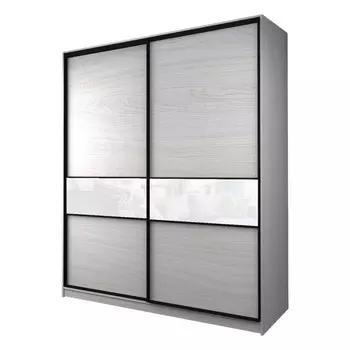 Шкаф-купе Max-МШ-23-6-22/2-99, 22006002300 мм, цвет ясень анкор светлый / стекло белое