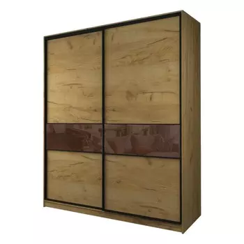 Шкаф-купе Max-МШ-23-6-20/2-99, 20006002300 мм, цвет дуб крафт золотой / стекло шоколад