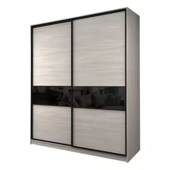 Шкаф-купе Max-МШ-23-6-20/2-99, 20006002300 мм, цвет ясень шимо светлый / стекло чёрное