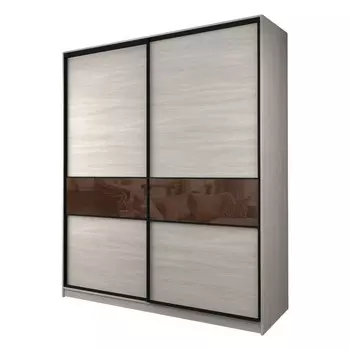 Шкаф-купе Max-МШ-23-6-20/2-99, 20006002300 мм, цвет ясень шимо светлый / стекло шоколад