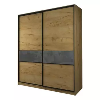 Шкаф-купе Max-МШ-23-6-22/2-99, 22006002300 мм, дуб крафт золотой / стекло тёмно-серое