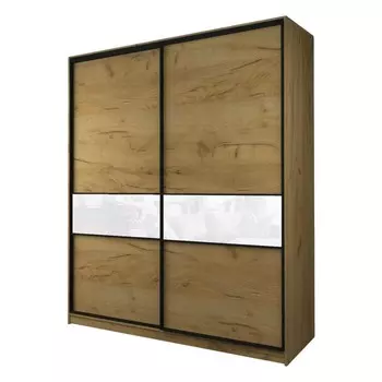 Шкаф-купе Max-МШ-23-6-22/2-99, 22006002300 мм, цвет дуб крафт золотой / стекло белое