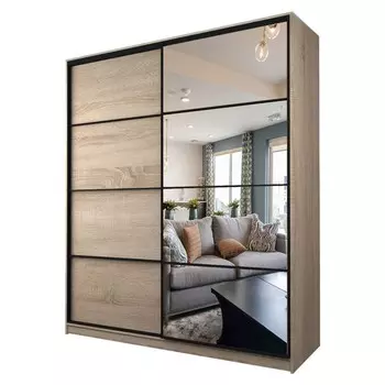 Шкаф-купе Max-МШ-23-6-20/2-15, 20006002300 мм, зеркало, цвет дуб сонома