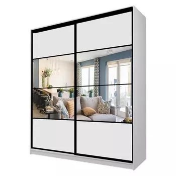 Шкаф-купе Max-МШ-23-6-22/2-77, 22006002300 мм, зеркало, цвет серый шагрень