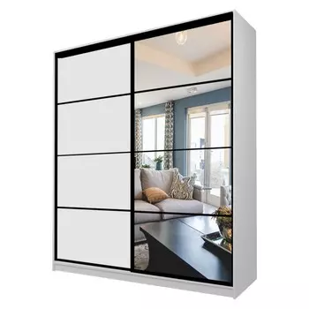 Шкаф-купе Max-МШ-23-6-20/2-15, 20006002300 мм, зеркало, цвет серый шагрень