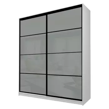 Шкаф-купе Max-МШ-23-6-20/2-22, 20006002300 мм, цвет серый шагрень / стекло светло-серое