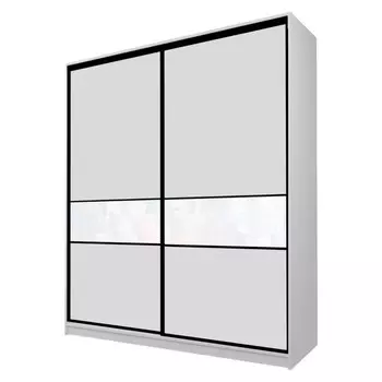 Шкаф-купе Max-МШ-23-6-20/2-99, 20006002300 мм, цвет серый шагрень / стекло белое