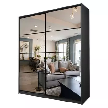 Шкаф-купе Max-МШ-23-6-20/2-55, 20006002300 мм, зеркало, цвет графит