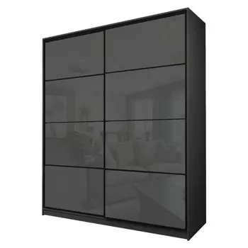 Шкаф-купе Max-МШ-23-6-22/2-22, 22006002300 мм, цвет графит / стекло тёмно-серое