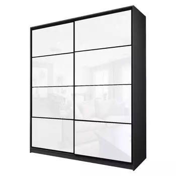 Шкаф-купе Max-МШ-23-6-20/2-22, 20006002300 мм, цвет графит / стекло белое