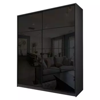 Шкаф-купе Max-МШ-23-6-20/2-22, 20006002300 мм, цвет графит / стекло чёрное