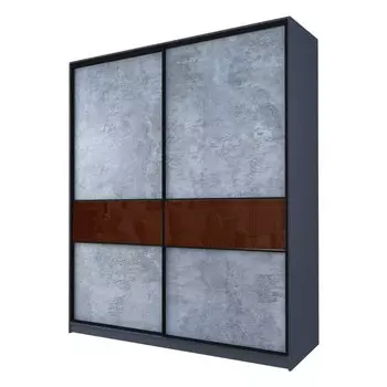 Шкаф-купе Max-МШ-23-6-20/2-99, 20006002300 мм, цвет метрополитан грей / стекло шоколад