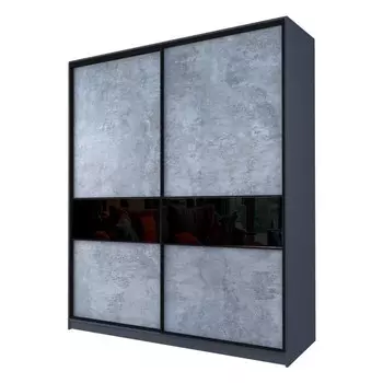 Шкаф-купе Max-МШ-23-6-22/2-99, 22006002300 мм, цвет метрополитан грей / стекло чёрное
