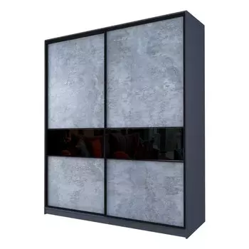 Шкаф-купе Max-МШ-23-6-20/2-99, 20006002300 мм, цвет метрополитан грей / стекло чёрное