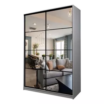 Шкаф-купе Max-МШ-23-6-16-55, 16006002300 мм, зеркало, цвет ясень анкор светлый