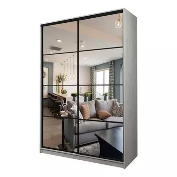 Шкаф-купе Max-МШ-23-6-18-55, 18006002300 мм, зеркало, цвет дуб крафт белый