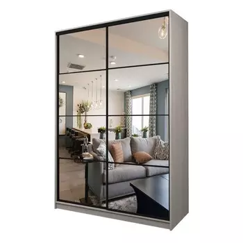 Шкаф-купе Max-МШ-23-6-18-55, 18006002300 мм, зеркало, цвет ясень шимо светлый