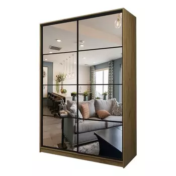 Шкаф-купе Max-МШ-23-6-18-55, 18006002300 мм, зеркало, цвет дуб крафт золотой