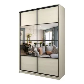 Шкаф-купе Max-МШ-23-6-18-77, 18006002300 мм, зеркало, цвет дуб молочный