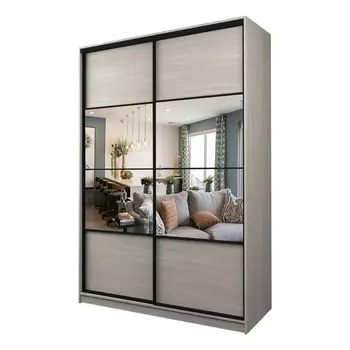 Шкаф-купе Max-МШ-23-6-16-77, 16006002300 мм, зеркало, цвет ясень шимо светлый