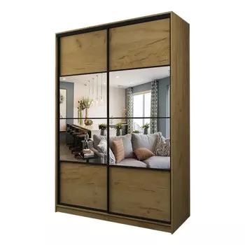 Шкаф-купе Max-МШ-23-6-18-77, 18006002300 мм, зеркало, цвет дуб крафт золотой