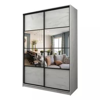 Шкаф-купе Max-МШ-23-6-16-77, 16006002300 мм, зеркало, цвет дуб крафт белый