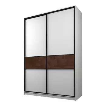 Шкаф-купе Max-МШ-23-6-18-99, 18006002300 мм, цвет белый шагрень / стекло шоколад