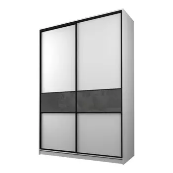 Шкаф-купе Max-МШ-23-6-18-99, 18006002300 мм, цвет белый шагрень / стекло тёмно-серое